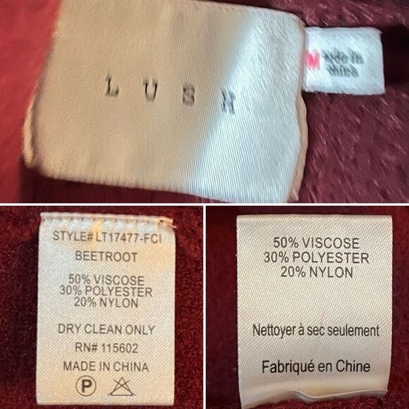 Red Dress Boutique Lush Long Sleeve In My Cozy Era Oxblood Red Midi Cardigan M - Picture 10 of 12